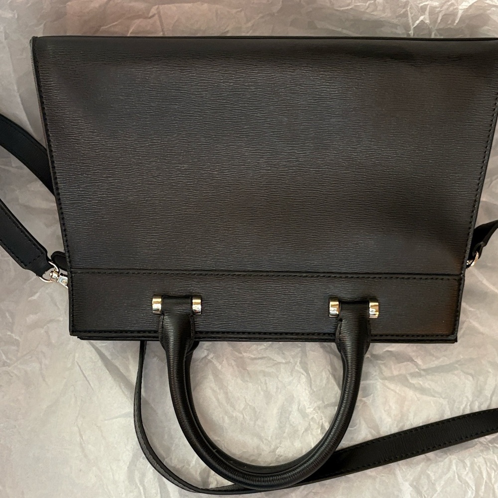 DKNY Black Ava Satchel Bag with Gold Accents - Picture 7 of 7